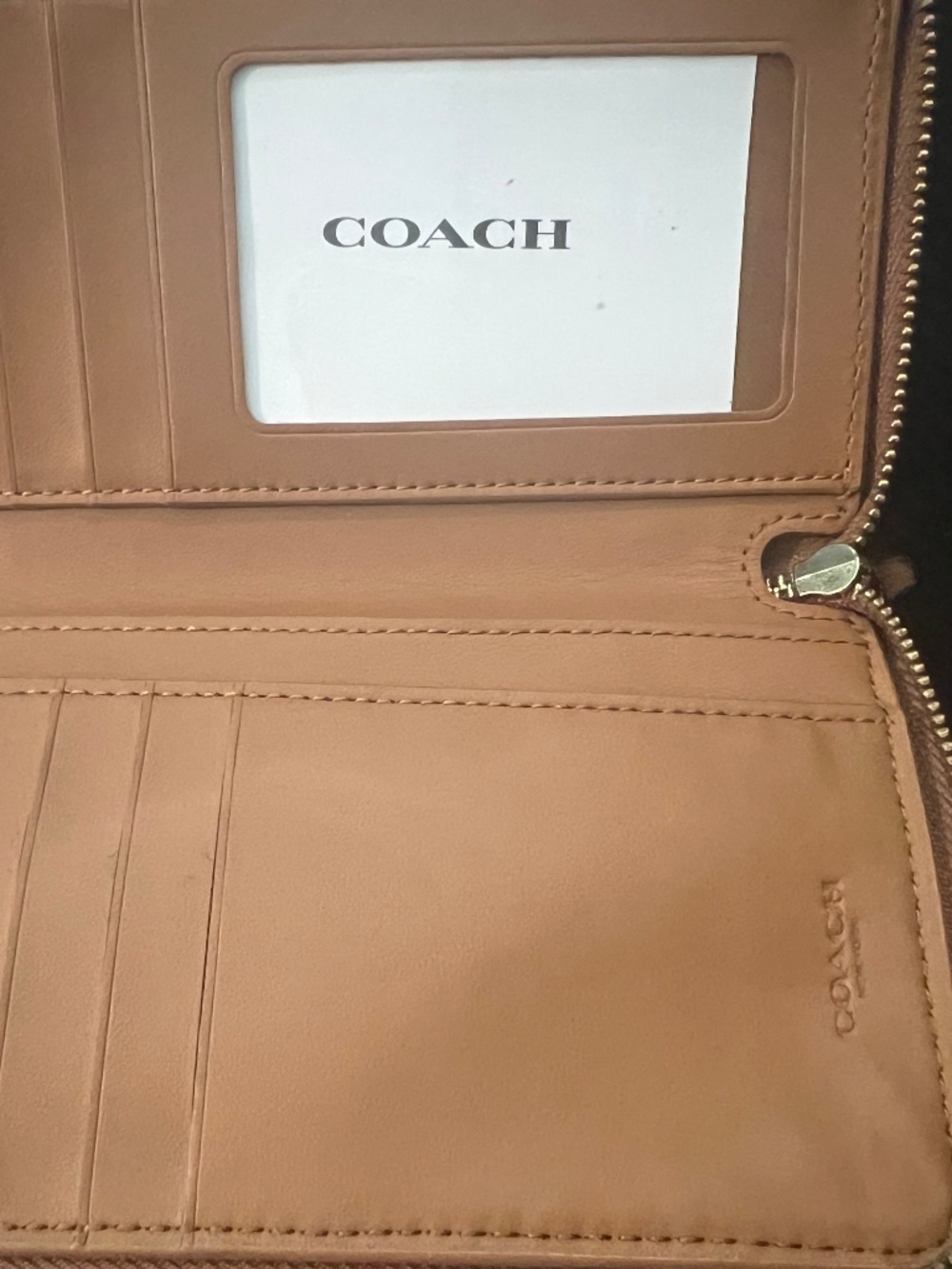 Coach Brown Embroidered Leather Wallet (EUC) - Picture 4 of 7